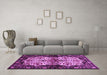 Machine Washable Persian Purple Traditional Area Rugs in a Living Room, wshtr345pur