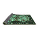 Sideview of Persian Turquoise Traditional Rug, tr345turq