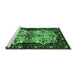 Sideview of Machine Washable Persian Emerald Green Traditional Area Rugs, wshtr345emgrn