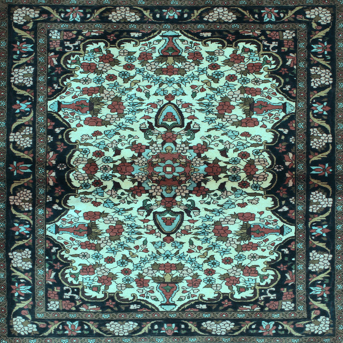 Square Machine Washable Persian Light Blue Traditional Rug, wshtr345lblu