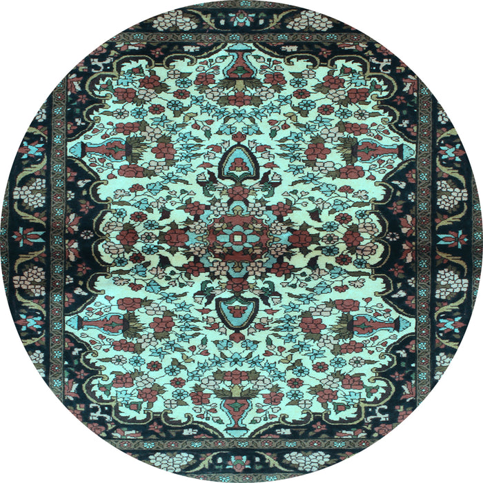 Round Persian Light Blue Traditional Rug, tr345lblu
