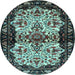 Round Persian Light Blue Traditional Rug, tr345lblu