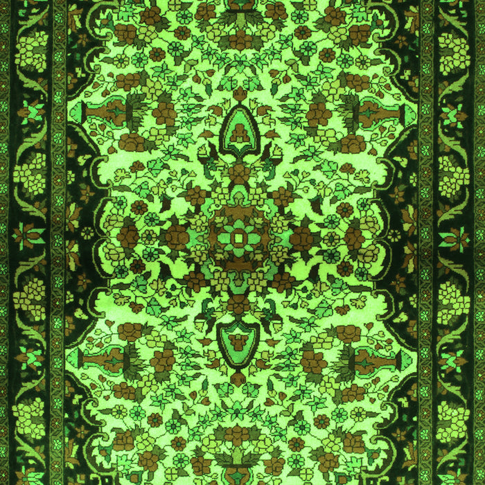 Serging Thickness of Machine Washable Persian Green Traditional Area Rugs, wshtr345grn