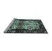 Sideview of Machine Washable Persian Light Blue Traditional Rug, wshtr345lblu