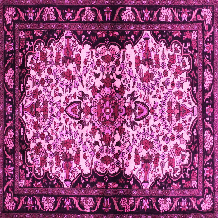Square Machine Washable Persian Pink Traditional Rug, wshtr345pnk