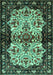 Machine Washable Persian Turquoise Traditional Area Rugs, wshtr345turq