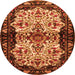 Machine Washable Persian Orange Traditional Area Rugs, wshtr345org