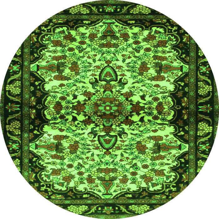 Square Persian Green Traditional Rug, tr345grn