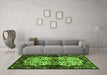 Machine Washable Persian Green Traditional Area Rugs in a Living Room,, wshtr345grn