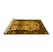 Sideview of Machine Washable Persian Yellow Traditional Rug, wshtr345yw