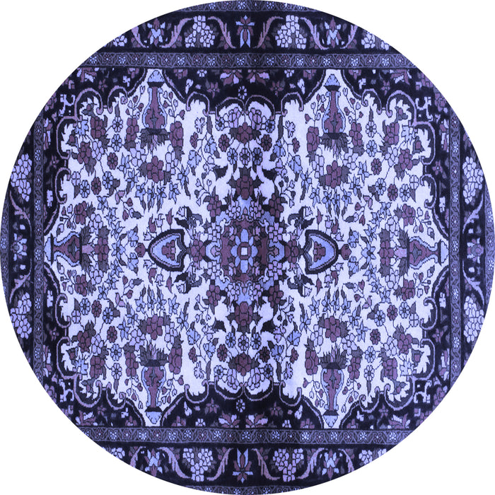 Round Persian Blue Traditional Rug, tr345blu