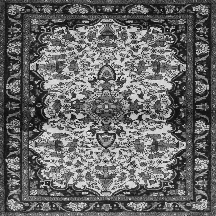 Round Machine Washable Persian Gray Traditional Rug, wshtr345gry