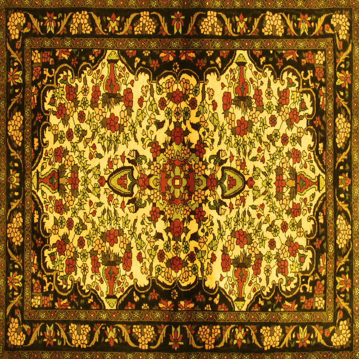 Square Persian Yellow Traditional Rug, tr345yw