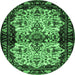 Round Persian Emerald Green Traditional Rug, tr345emgrn