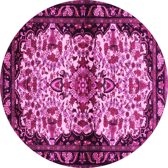 Round Persian Pink Traditional Rug, tr345pnk