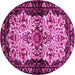 Round Persian Pink Traditional Rug, tr345pnk