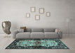 Machine Washable Persian Light Blue Traditional Rug in a Living Room, wshtr345lblu