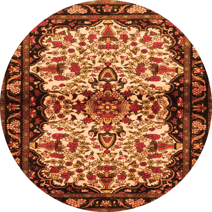 Square Persian Orange Traditional Rug, tr345org