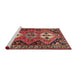 Sideview of Machine Washable Traditional Dark Almond Brown Rug, wshtr346