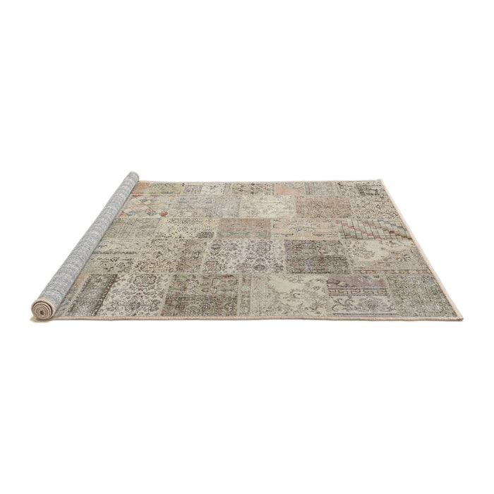 Sideview of Machine Washable Traditional Camel Brown Rug, wshtr3460