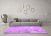 Machine Washable Patchwork Purple Transitional Area Rugs in a Living Room, wshtr3460pur