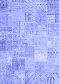 Patchwork Blue Transitional Rug, tr3460blu