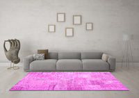 Machine Washable Patchwork Pink Transitional Rug, wshtr3460pnk