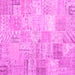 Square Machine Washable Patchwork Pink Transitional Rug, wshtr3460pnk