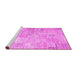 Sideview of Machine Washable Patchwork Pink Transitional Rug, wshtr3460pnk