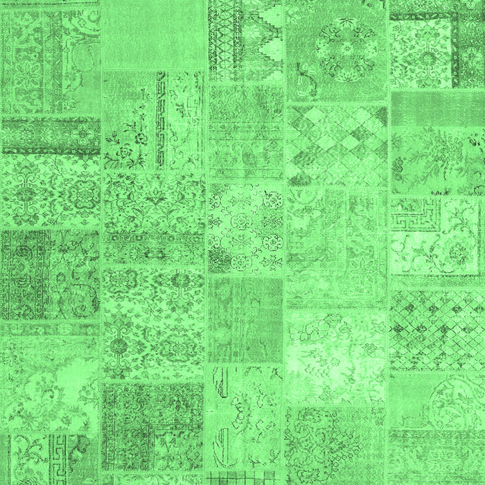 Patchwork Emerald Green Transitional Rug, tr3460emgrn