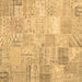 Square Patchwork Brown Transitional Rug, tr3460brn