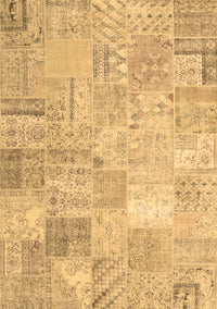 Patchwork Brown Transitional Rug, tr3460brn