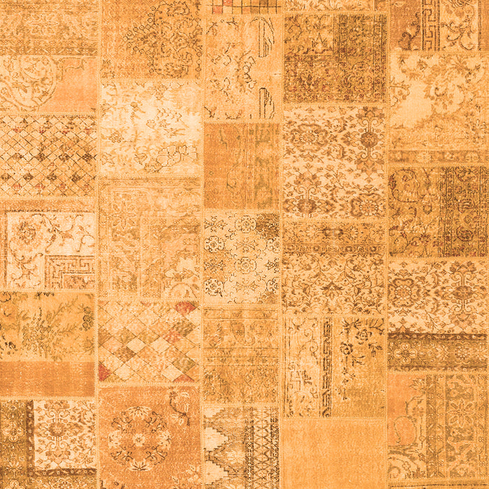 Serging Thickness of Machine Washable Patchwork Orange Transitional Area Rugs, wshtr3460org