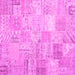 Square Patchwork Pink Transitional Rug, tr3460pnk