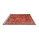 Sideview of Machine Washable Traditional Sunrise Orange Rug, wshtr3461