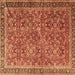 Square Persian Brown Traditional Rug, tr3461brn