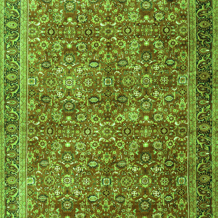 Serging Thickness of Machine Washable Persian Green Traditional Area Rugs, wshtr3461grn