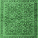 Square Persian Emerald Green Traditional Rug, tr3461emgrn