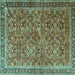 Square Persian Turquoise Traditional Rug, tr3461turq