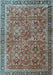 Machine Washable Persian Light Blue Traditional Rug, wshtr3461lblu