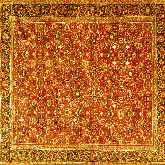 Square Persian Yellow Traditional Rug, tr3461yw