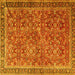 Square Persian Yellow Traditional Rug, tr3461yw