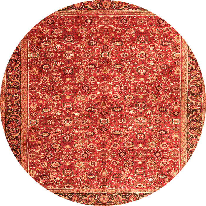 Square Persian Orange Traditional Rug, tr3461org