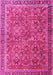 Machine Washable Persian Pink Traditional Rug, wshtr3461pnk