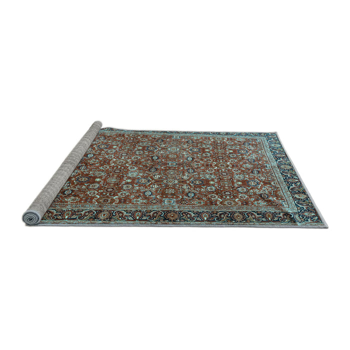 Sideview of Machine Washable Persian Light Blue Traditional Rug, wshtr3461lblu