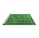 Sideview of Machine Washable Persian Emerald Green Traditional Area Rugs, wshtr3461emgrn