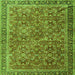 Serging Thickness of Persian Green Traditional Rug, tr3461grn