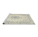 Sideview of Machine Washable Traditional Dark Gray Rug, wshtr3462