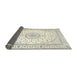 Sideview of Traditional Dark Gray Medallion Rug, tr3462