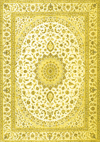 Medallion Yellow Traditional Rug, tr3462yw